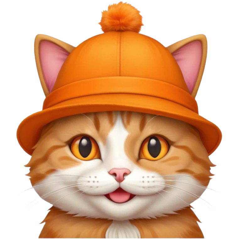 Happy cat with a hat emoji