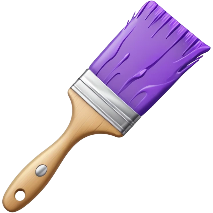Paint brush with purple paint in the end of the brush  emoji