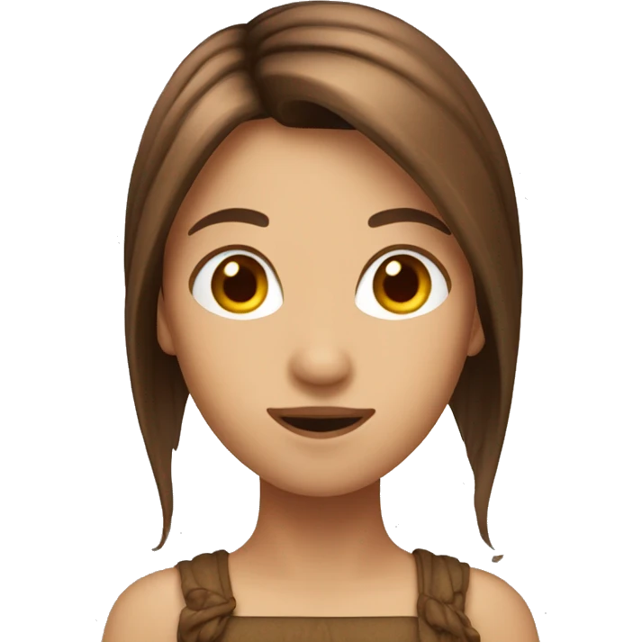 Brown straight hair fairy emoji