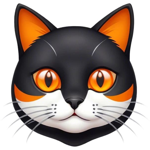 Orange/white and a black cat emoji