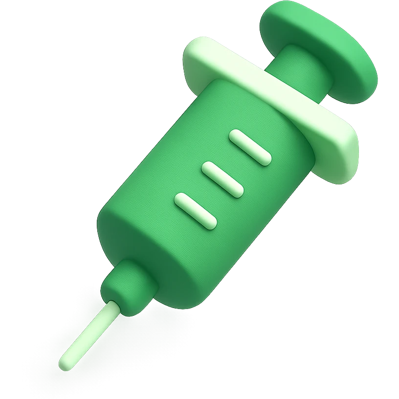 3D green style syringe emoji