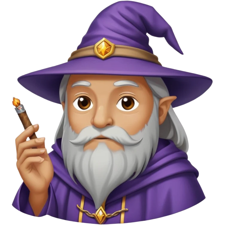 Wizard smoking a fat blunt emoji