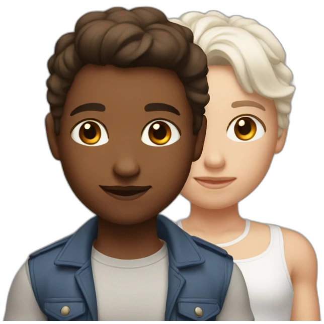 Two brown twins with brown eyes, one large and slightly large the other smaller but more muscular very beautiful and white skin emoji