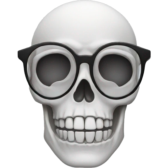 Skeleton face with glasses emoji