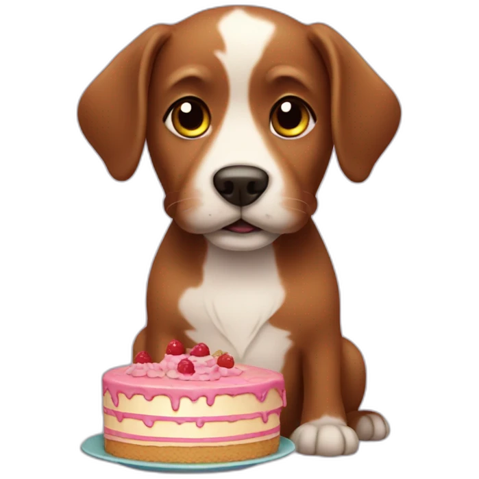 Dog with cake emoji