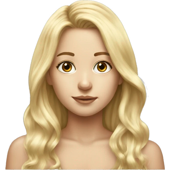 blonde long hair girl drawing hypperrealistic  emoji