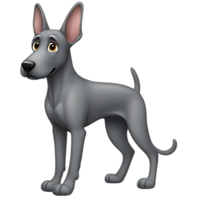 Grey DOBBERMAN with cropped ears emoji