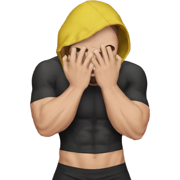 mma fighter hiding his face using hands screaming emoji