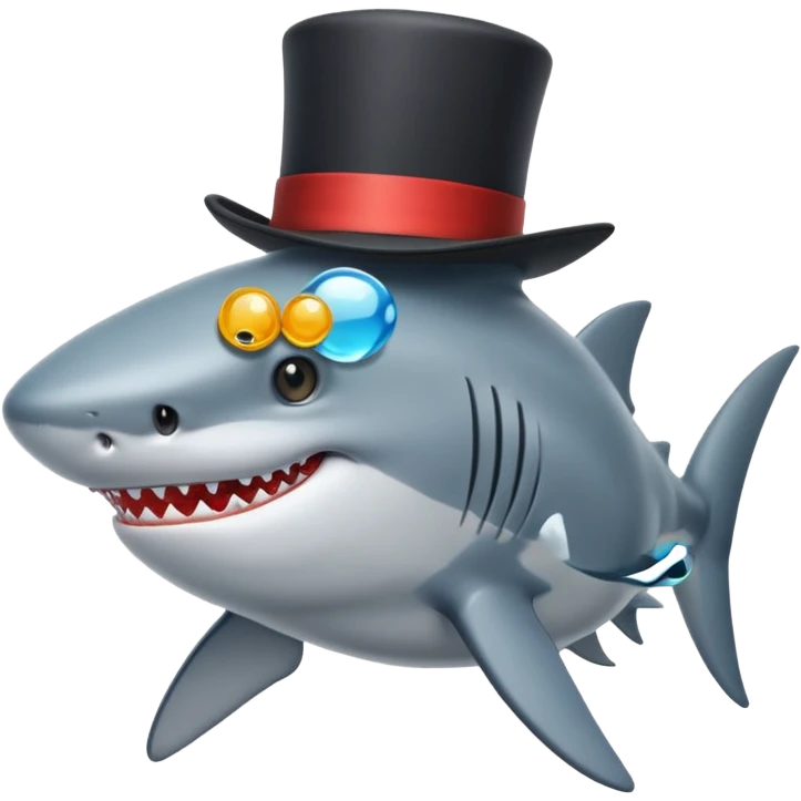 Shark with a top hat emoji