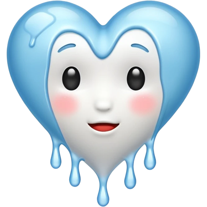 white heart melting emoji