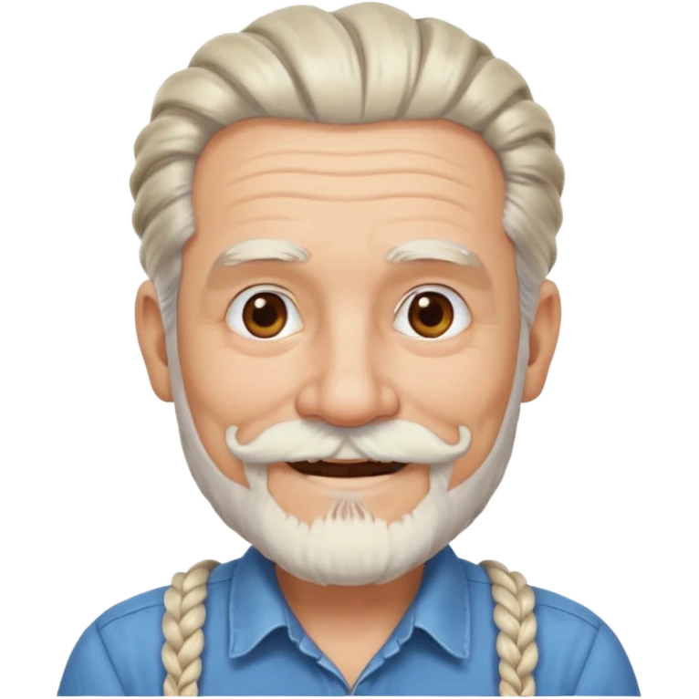 very old, white bearded and white mustached, braided, earringed emoji