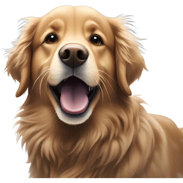 Dark brown golden retriever playing in the snow emoji