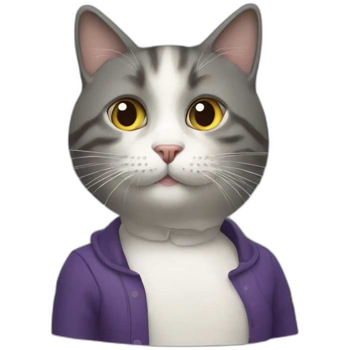 Un chat qui se bat avec un chat emoji