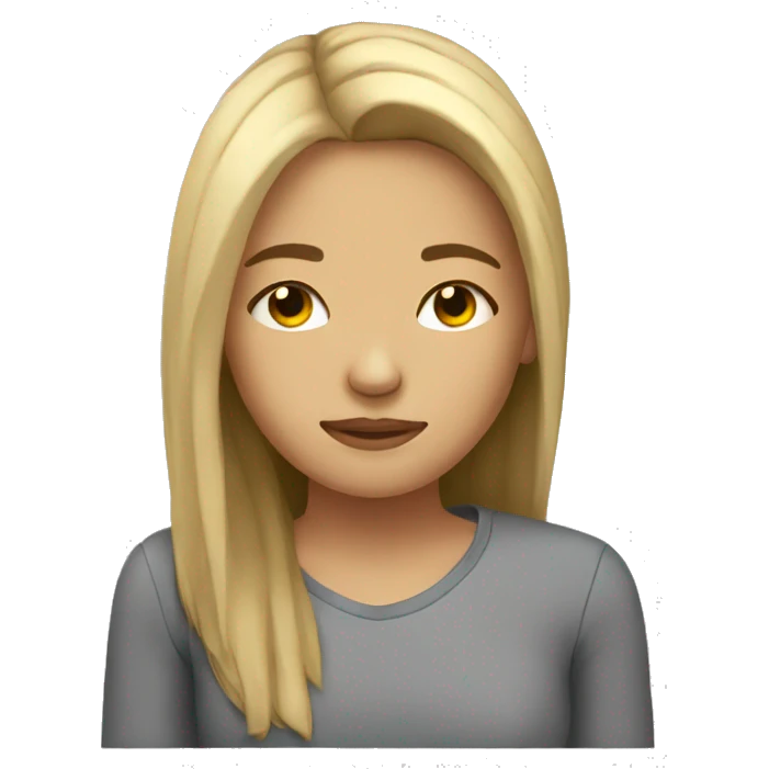 Pretty Teenage girl with straight hair sleeping  emoji