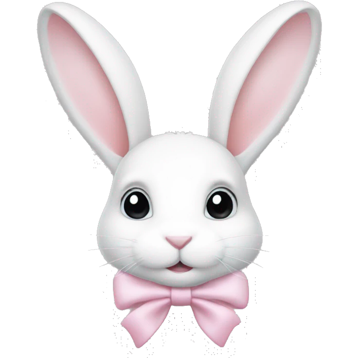 White bunny with light pink bows on each ear emoji