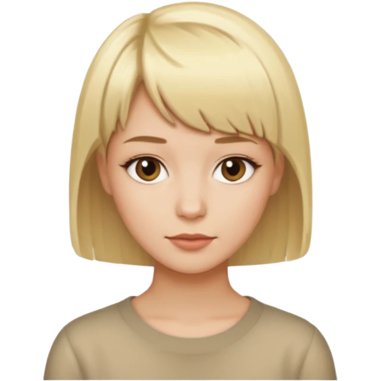 blondynka krótkie włosy z taką dłuższą grzywka emoji