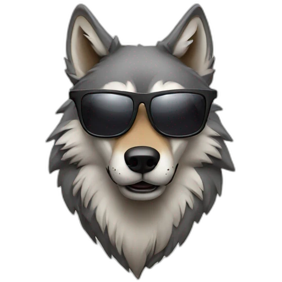 wolf with sunglasses emoji