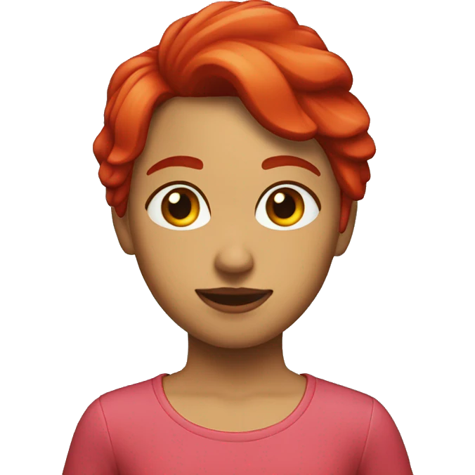 chica pelo rojo hasta los hombros emoji