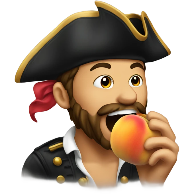 pirate licking a peach emoji