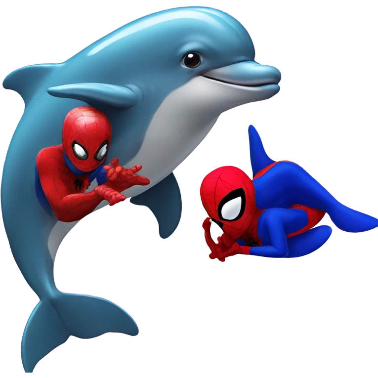 Dolphin with spiderman emoji