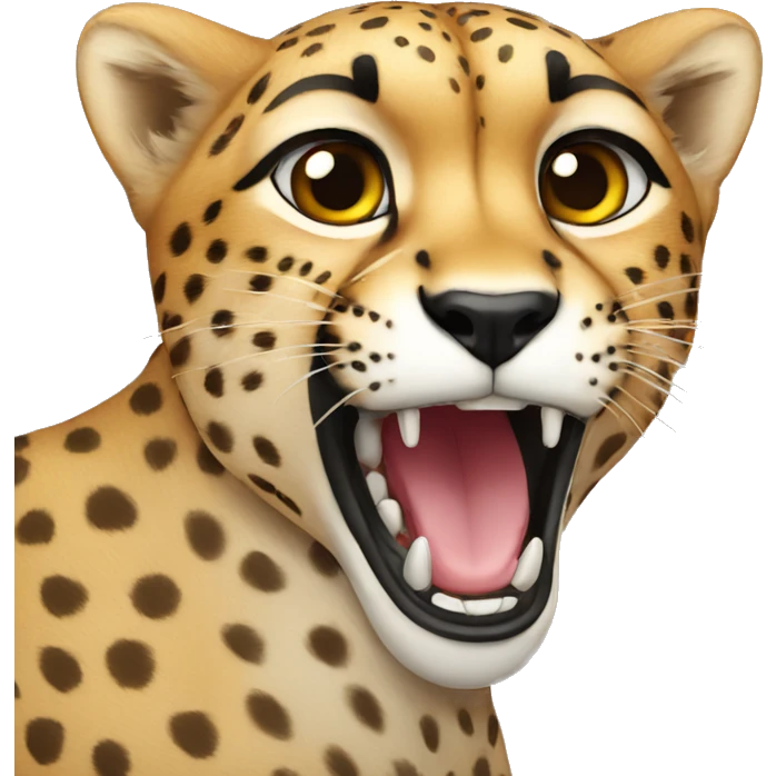cheetah running add heart to mouth emoji