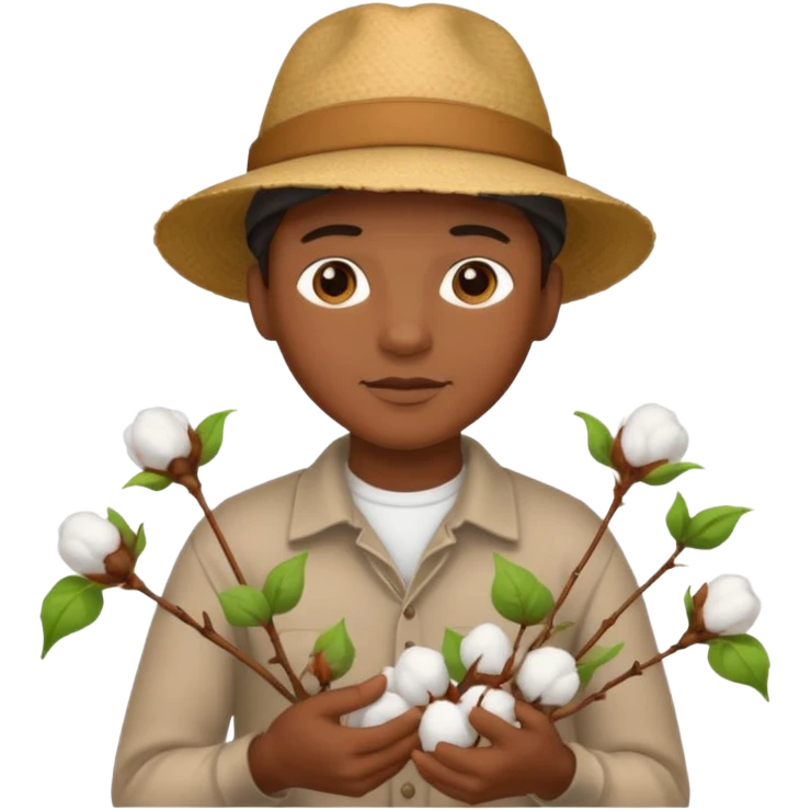 Black person picking cotten emoji