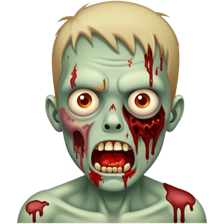 zombie vomiting blood on a man  emoji