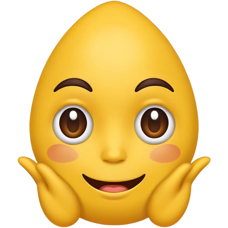 Make a yellow mojo that is sad and happy at the same time emoji