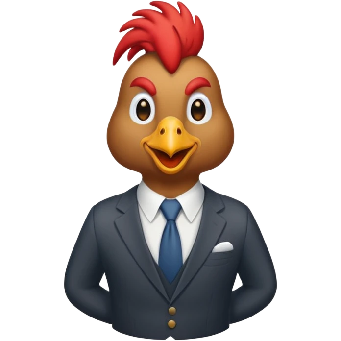 Rooster in office suit emoji