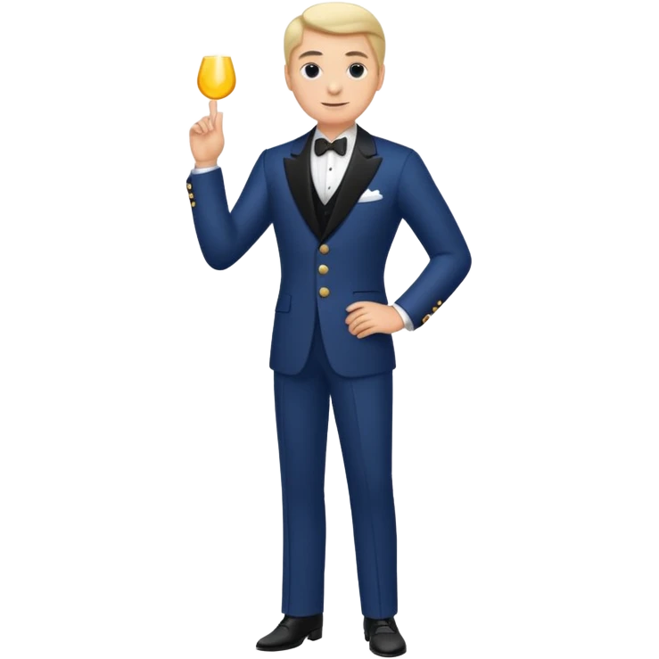 full body classic American aristocrat, slicked hair, confident pose, emoji style emoji