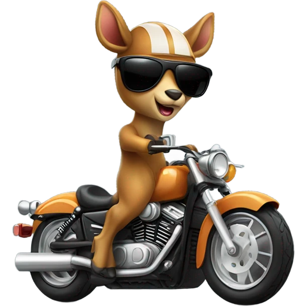 Deer riding a motorcycle  emoji