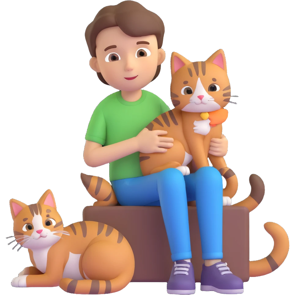boy and cat pet emoji
