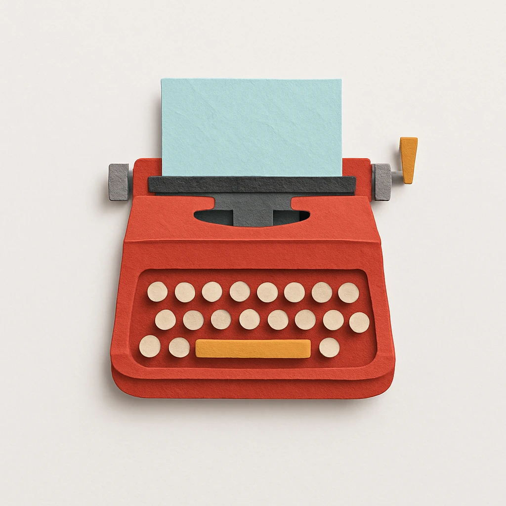 red typewriter emoji