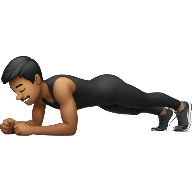 a person doing pushups in apple emoji style emoji