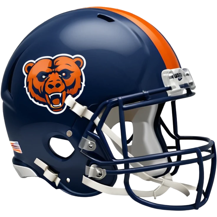 Chicago Bears football helmet with team logo facing left, emoji style emoji