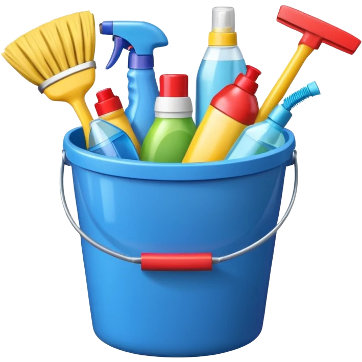 bucket with cleaning items emoji
