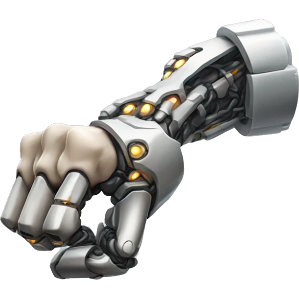 Cyborg arm with shock flexing bicep emoji