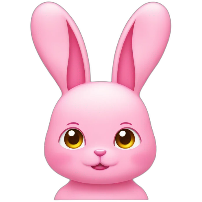kanahei pink rabbit and straight ears head only emoji