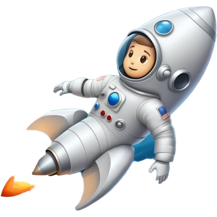 astronaut in a rocket flying through stars emoji