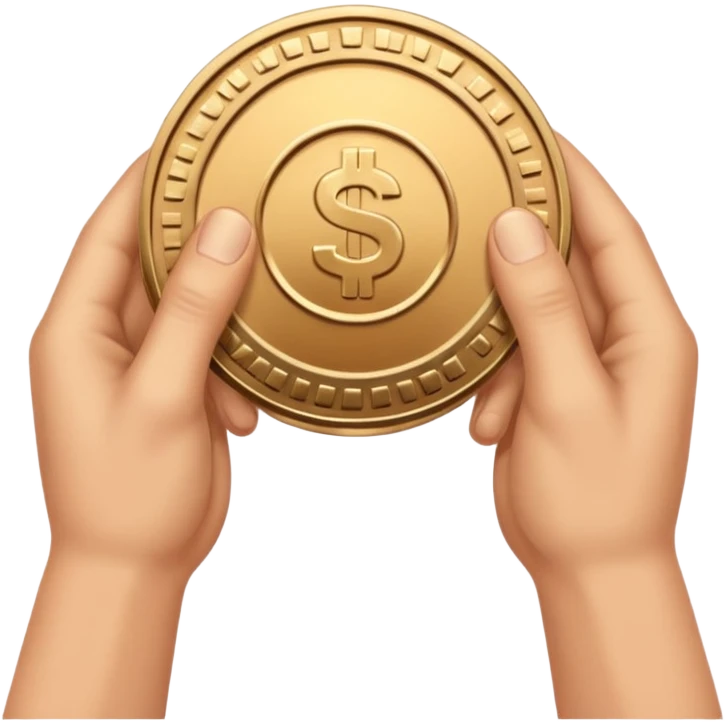 two hands passing a coin, no text emoji