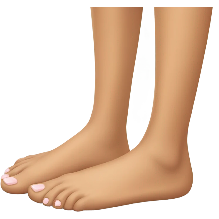 full female leg with perfect pedicure emoji