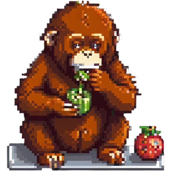 orangutan eating fruit emoji