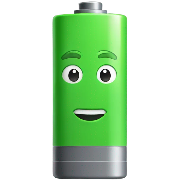Little bit Smiling Green battery  emoji