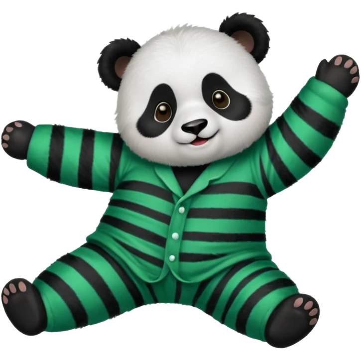 make a cute dark green panda with some pjs laying downmake a cute dark green panda  with some pjs laying down emoji