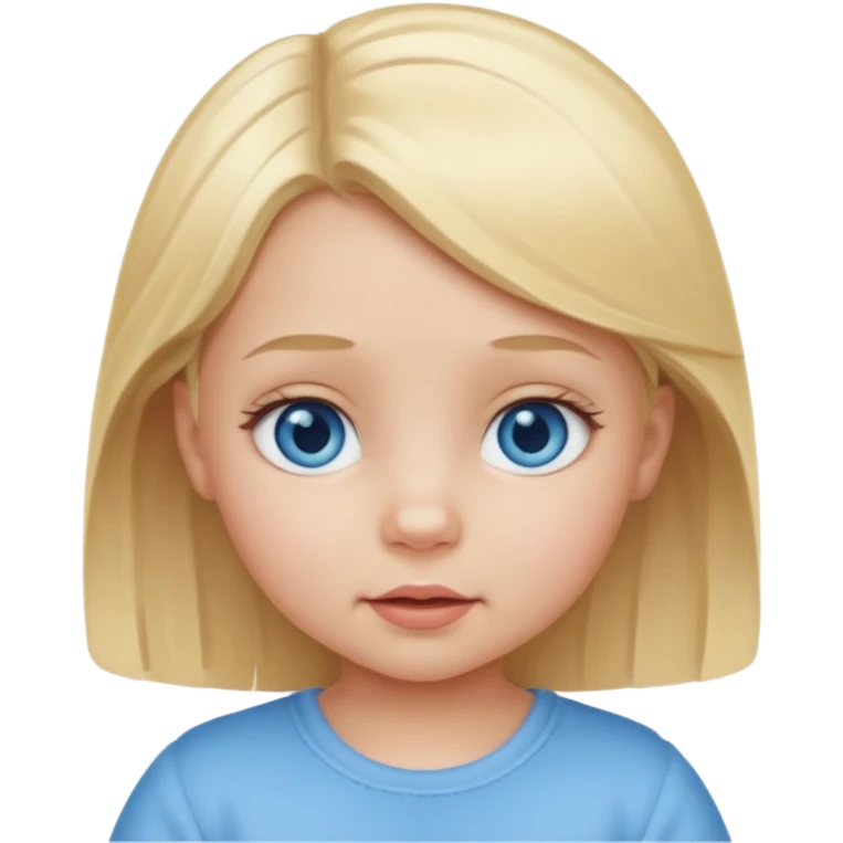 Baby girl with blonde hair and blue eyes emoji
