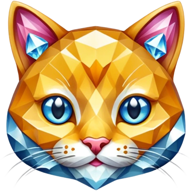 Cat made out of diamonds  emoji