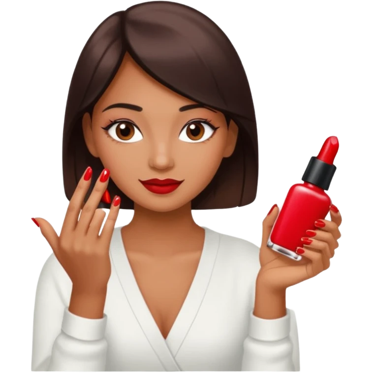 carita pintandose las uñas emoji