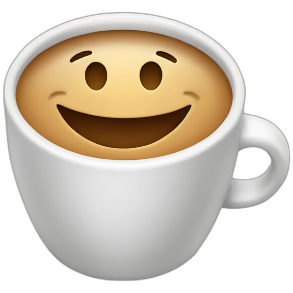 smiling coffee cup working on a laptop emoji