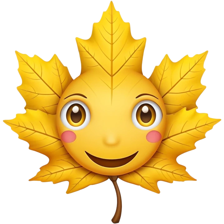 Smile face with maple leaf eyes emoji