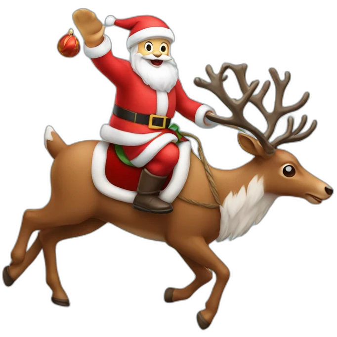santa riding a reindeer emoji